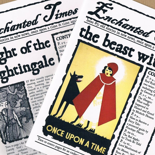 Enchanted Times back issues, fictional fairytale newspaper zine, Red Riding Hood