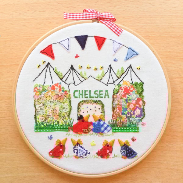 Embroidered Hoop Art "Chelsea Chicks"