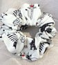 Cat themed feline cotton fabric Scrunchie 