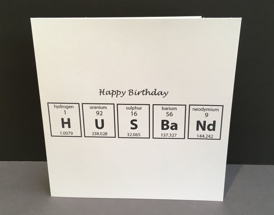 Birthday Card - Husband - Chemistry