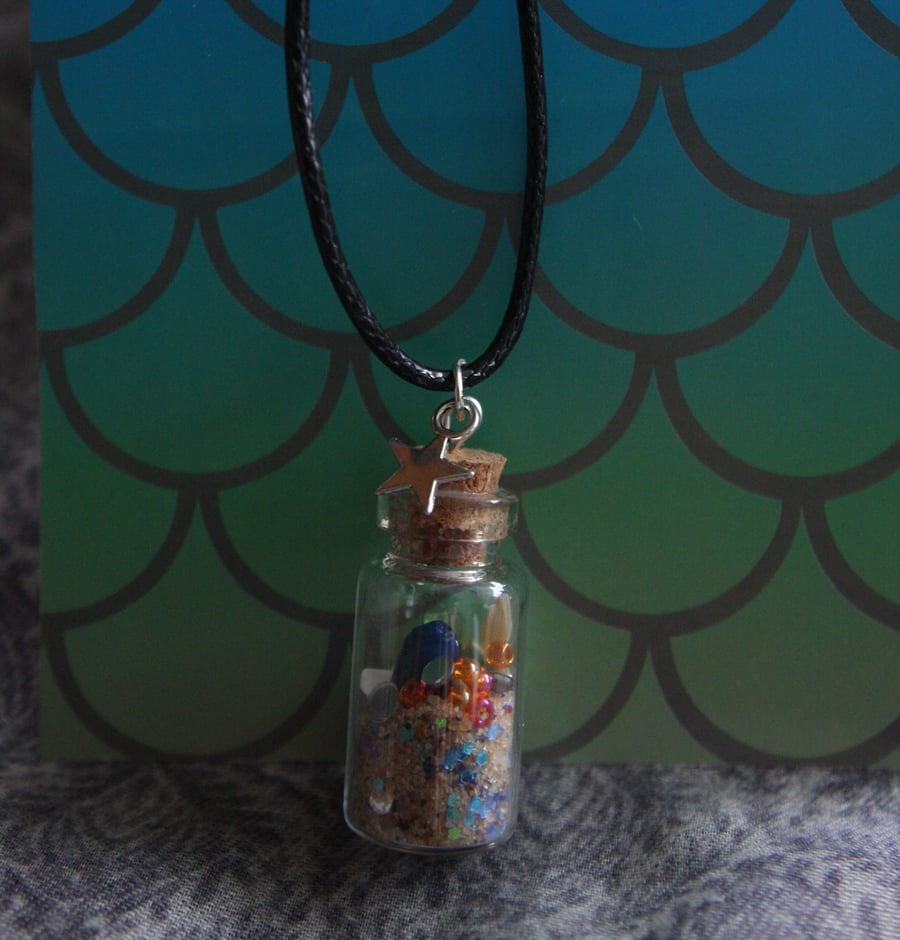 Mermaid's cave treasure bottle necklace jewellery pendant