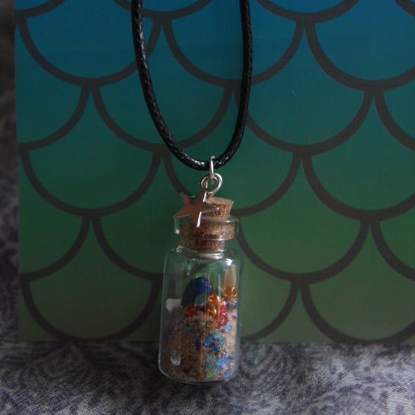 Mermaid's cave treasure bottle necklace jewellery pendant