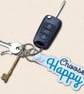 Choose Happy Keyring - Embroidered Positive Bag Charm - Image 2