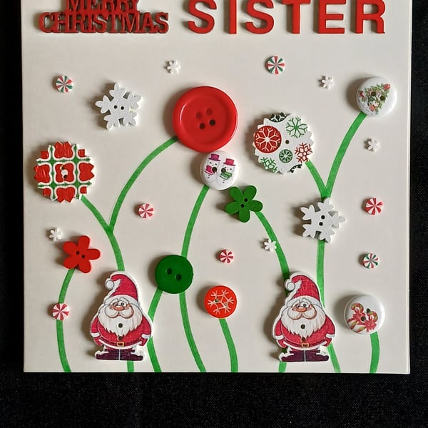 Handmade, sister christmas card 