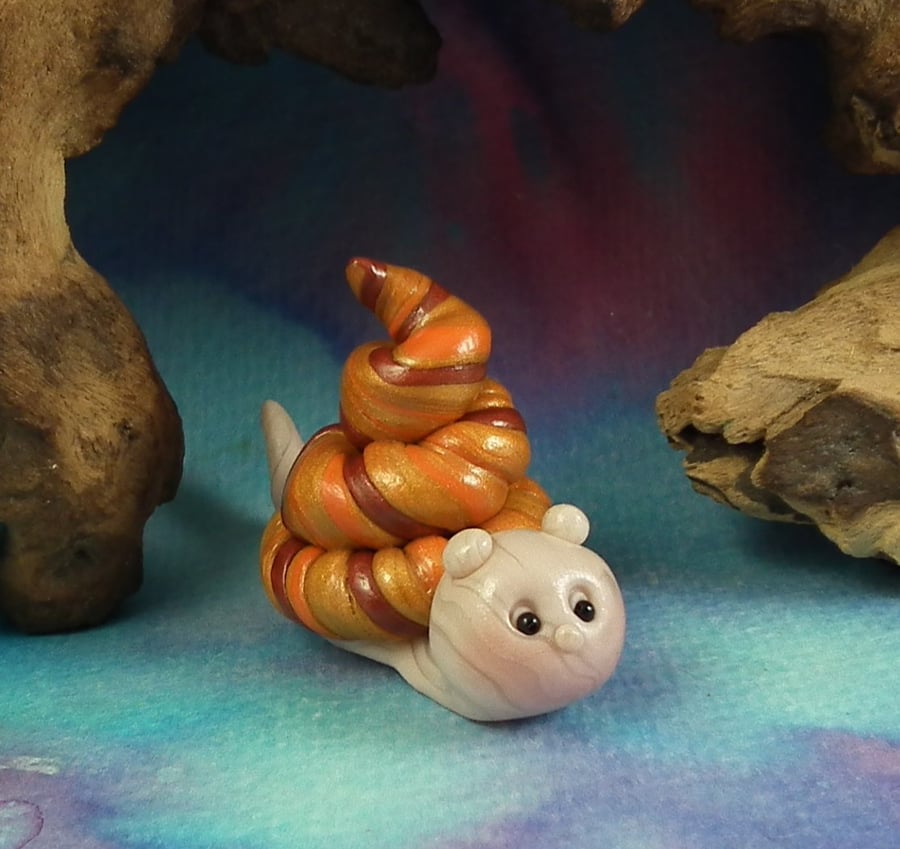 Tiny Village Snail 'Markk' OOAK Sculpt by Ann Galvin Gnome Village