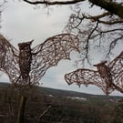bat sculpture, woven willow bat, woven animal, garden sculpture, made to order, 