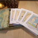 Handmade Boxed Set of 6 Art Deco Notecards