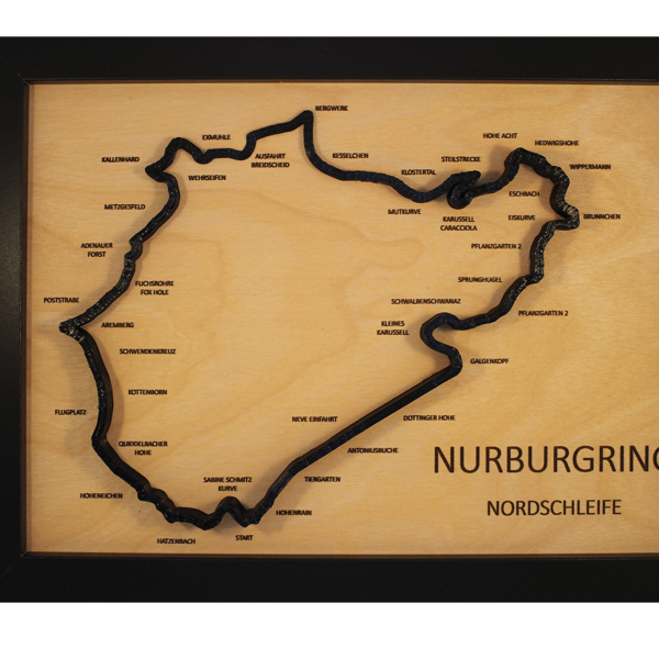 NURBURGRING NORDSLEIFE with track ELEVATION Framed 3D Track with Elevation