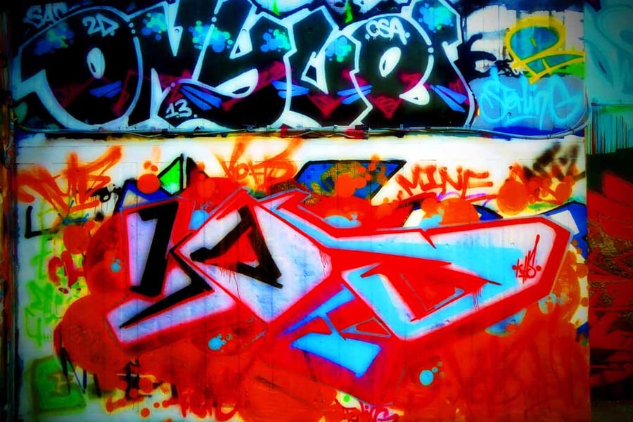 Southbank Skate Park Graffiti Street Art London 18"x12" Print