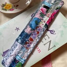Soft Floral Shabby Chic Bookmark Embroidered Patchwork Bookmark Quilted Fabric