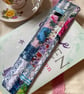 Soft Floral Shabby Chic Bookmark Embroidered Patchwork Bookmark Quilted Fabric