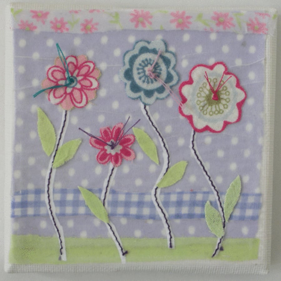 'Vintage Flora' textile artwork