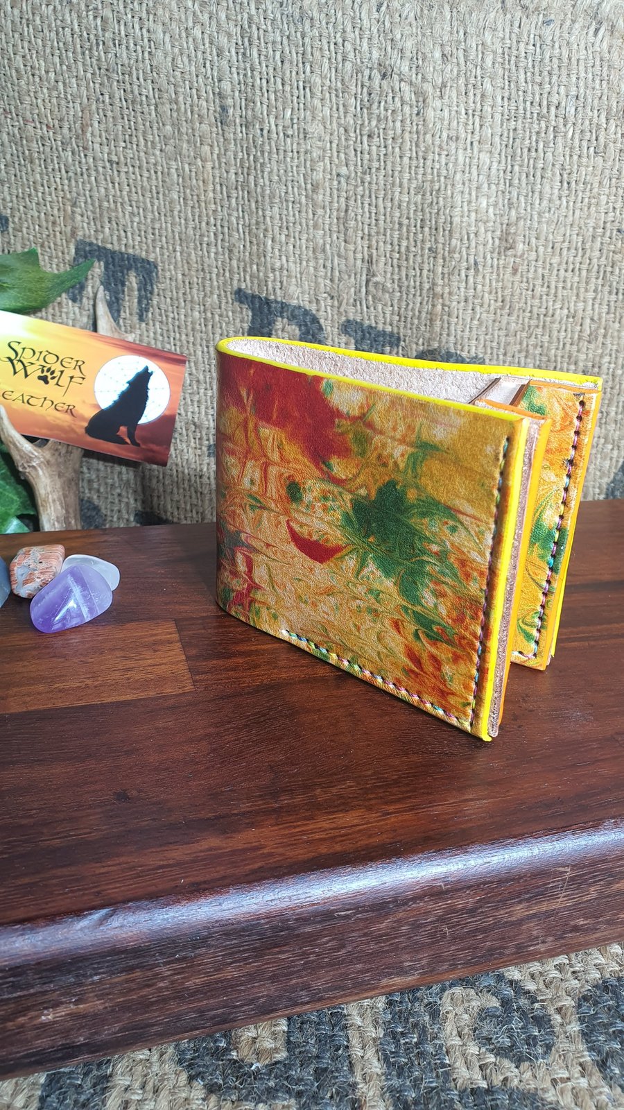 Marbled leather wallet