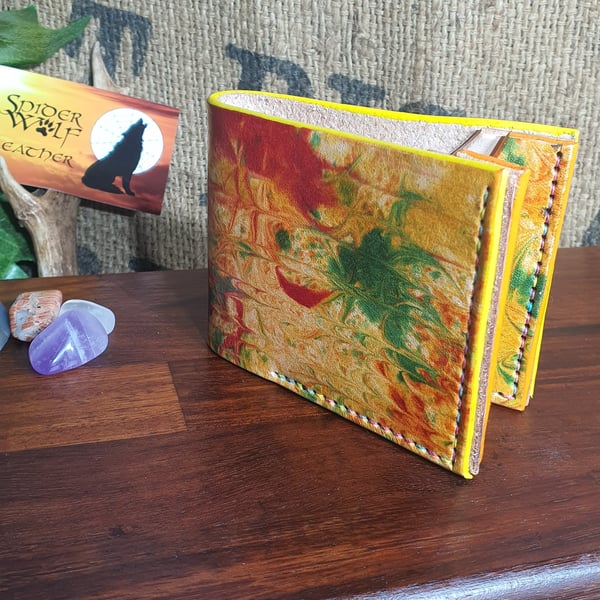Marbled leather wallet