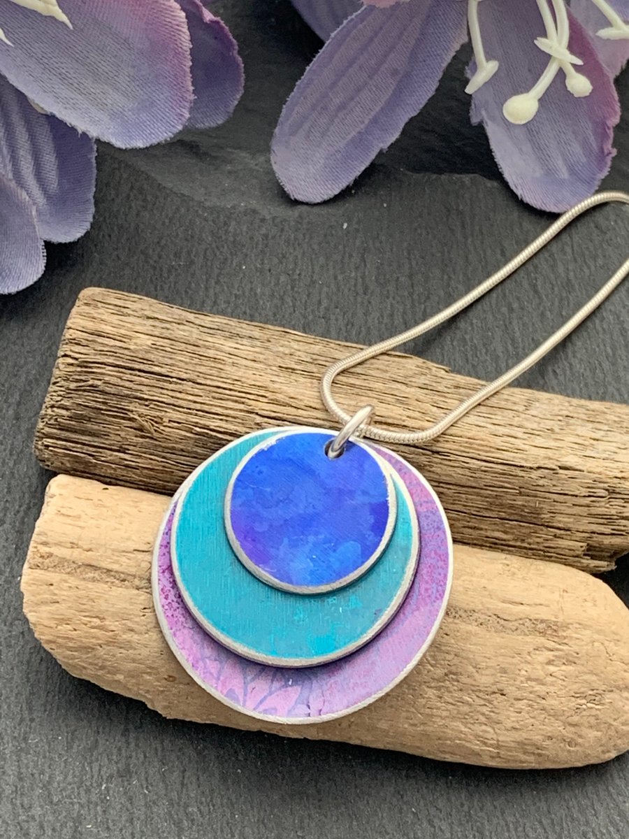 Water colour collection - hand painted aluminium pendant