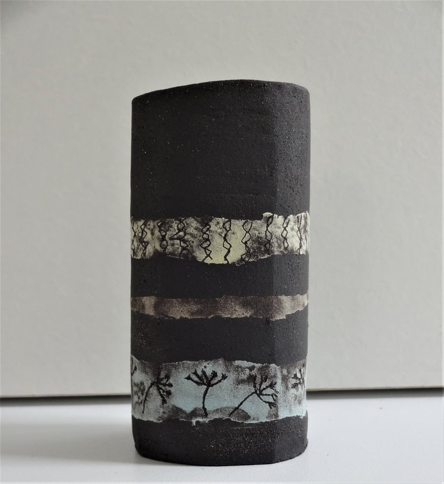 Freddie.  Stoneware ceramic mini vase or chopsticks holder