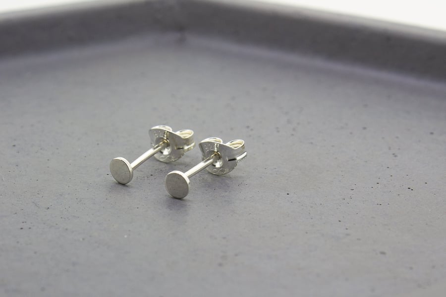 Tiny dot sterling silver stud earrings