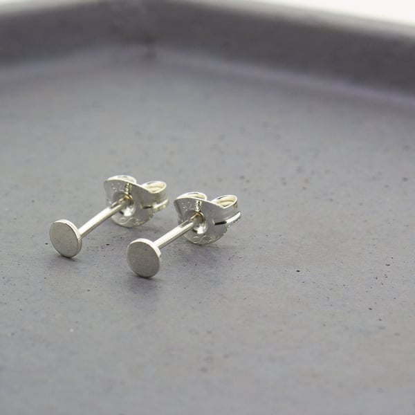 Tiny dot sterling silver stud earrings