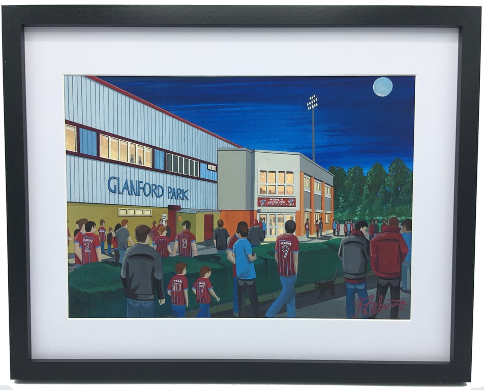 Scunthorpe Utd F.C, Glanford Park, High Quality Framed Football Art Print.