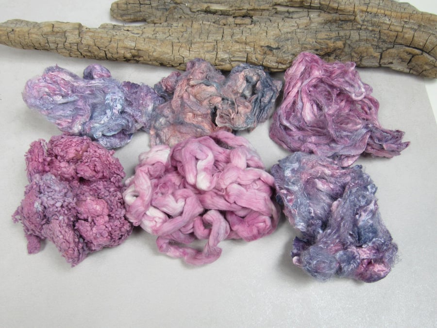 Natural Dye Cochineal Indigo Light Purple Mixed Plant Fibre Texture Craft Pack
