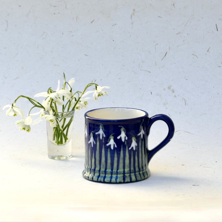 Snowdrop Country Mug - Hand Painted