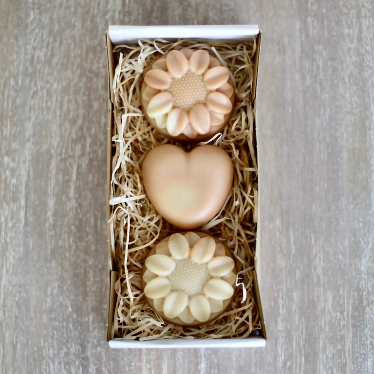 Pampering Soap Set with Ylang Ylang scent For Her. Set of 3 Soaps. 