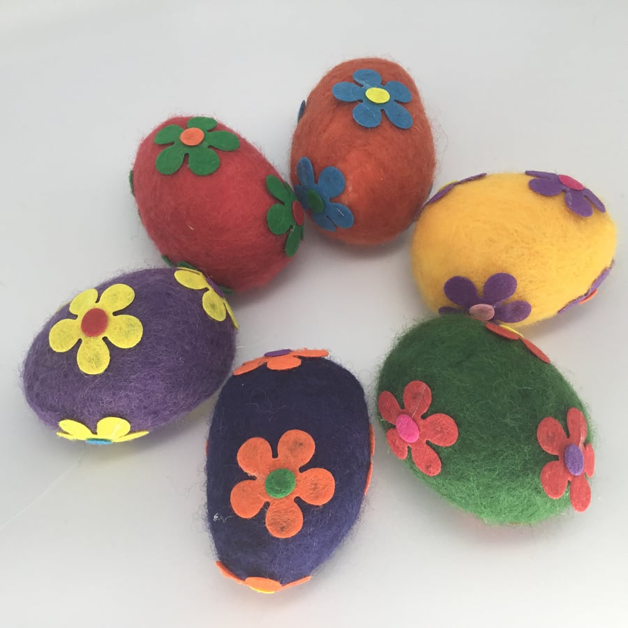 Set of 6 handmade Easter egg decorations