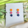 Triple Tiered Circle Drop Earrings