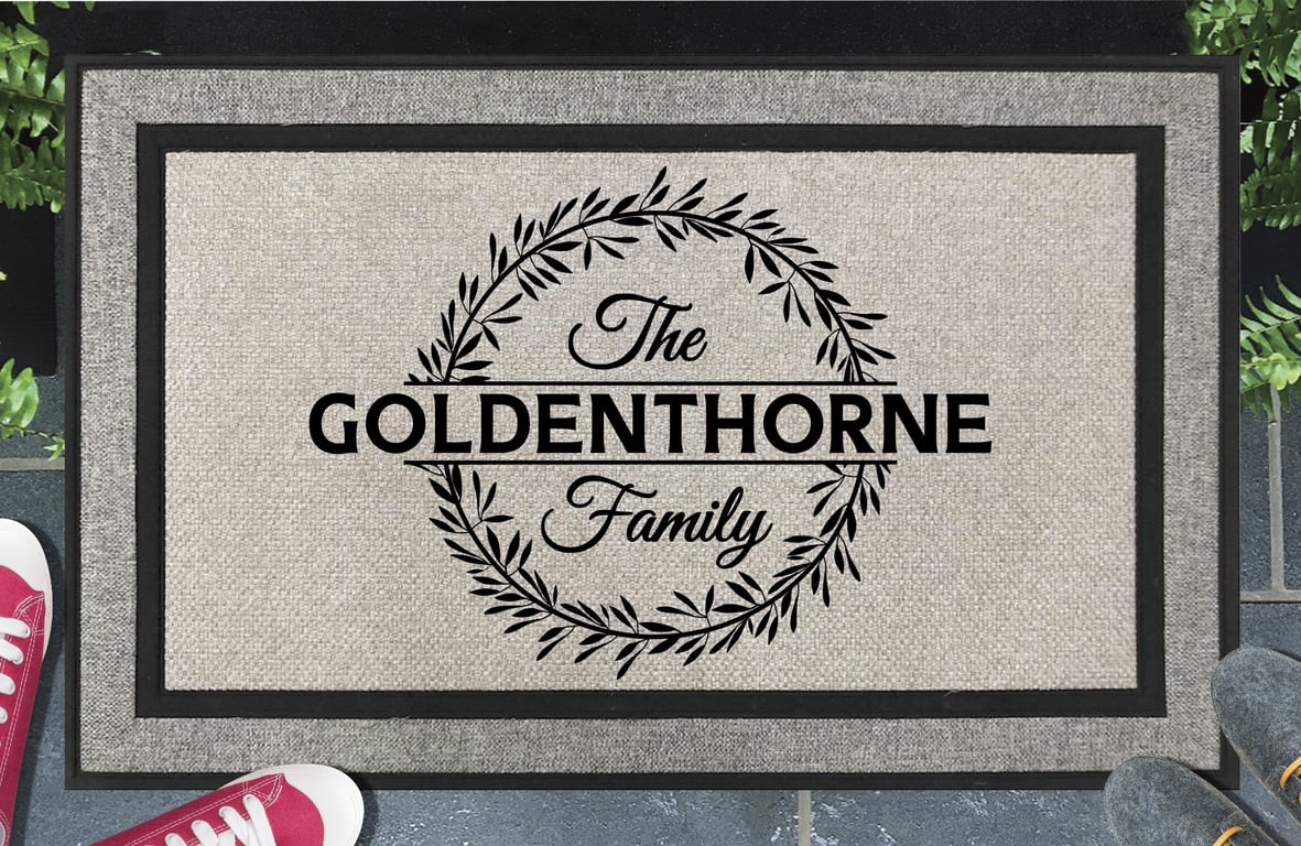 Personalised Surname Door Mat - Customised Family Name Doormat - All Weather 