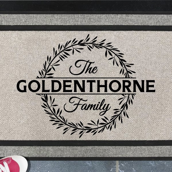 Personalised Surname Door Mat - Customised Family Name Doormat - All Weather 