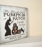 shabby chic distressed plaque-pumpkin patch halloween fun plaque - Image 1