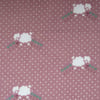SALE Sheep on Dusky Pink Spotty Fabric. Fat Quarter Remnant