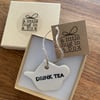 A little hug in a box porcelain "drink tea" teapot gift