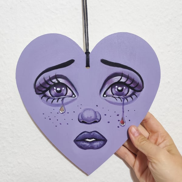  Painted Wooden heart
