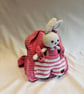 Handmade backpack for girls and boys with Amigurumi Bunny toy