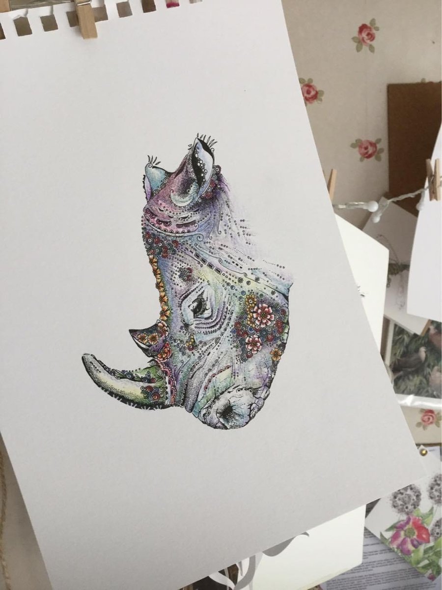 Rhino Art Print