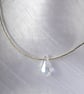 Simple Elegance Sterling Silver Necklace featuring Swarovski Teardrop Crystal  - Image 1