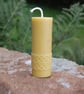 Hand Poured Beeswax Celtic Wave Candle 9cm - 3.5 inches - Natural Beeswax Candle