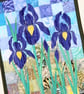 Iris Pattern Art Quilt Wall Hanging - Image 1