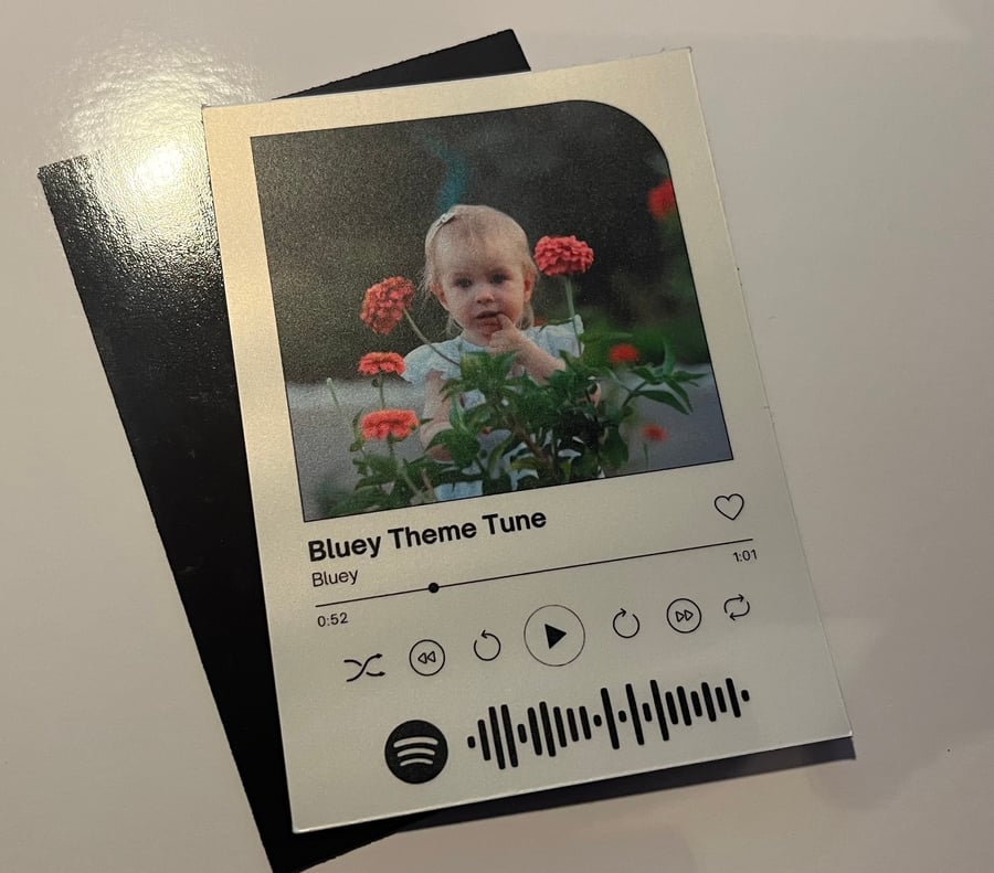 Custom spotify song fridge magnet