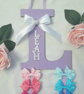 Personalised bow holder,Letter ribbon bow holder,Personalised clip holder