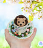 Crochet hedgehog in an espresso teacup. Hedgehog ornament. Hedgehog decoration. - Image 5