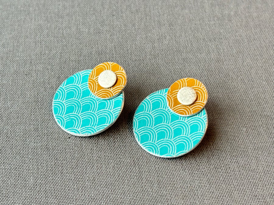 SALE - Multi way colour circle earrings
