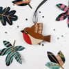 robin christmas tree decoration, bird lover gift, stocking filler