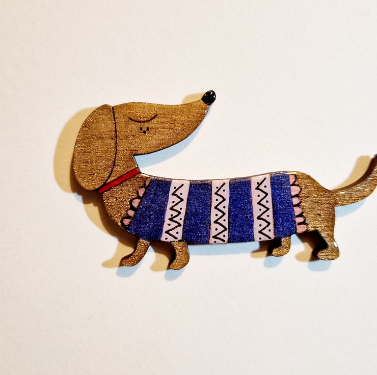 Sausage Dog Dachshund Magnetic Needle Minder - Stitched Modern