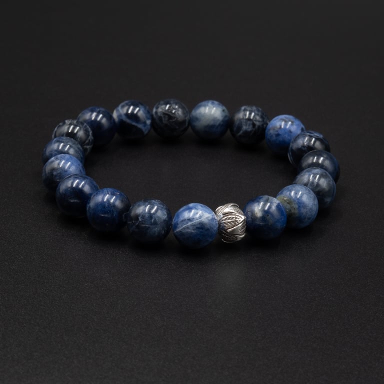 Sodalite Karen hill tribe silver gemstone drop earrings, Sagittarius gift