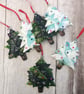 Handmade Fused Glass 3D Christmas Tree Hanging Decoration - Festive Gift - Image 8