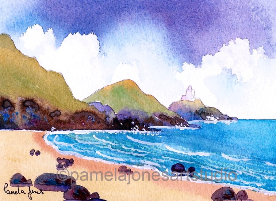 Mumbles Lighthouse, Bracelet Bay, Wales, in 8 x 6'' Mount