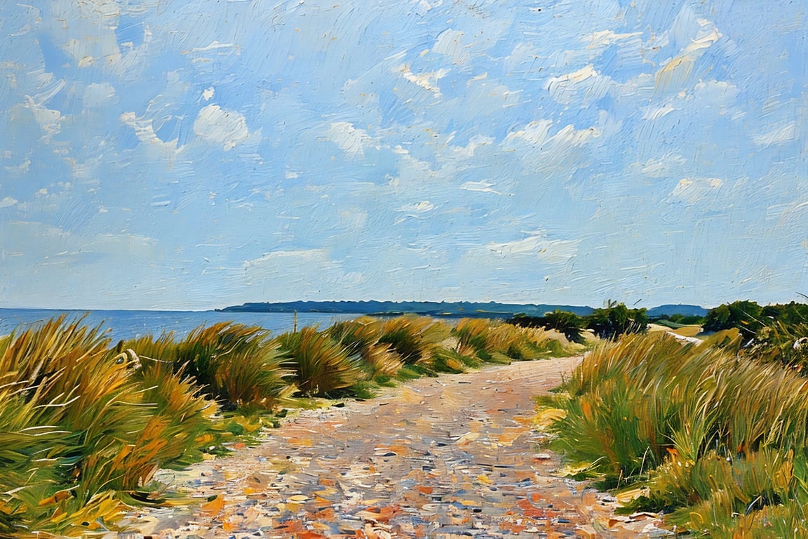 Snettisham Beach Path View A5 Greeting Card 