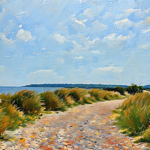 Snettisham Beach Path View A5 Greeting Card 